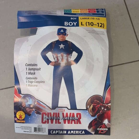 Captain America Kids Costume - Size L 10-12 NWT - Picture 2 of 4